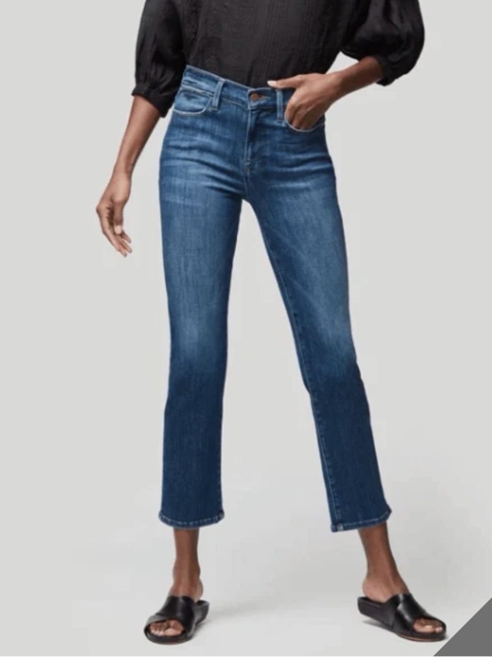Frame Le High Straight Jeans in Rubik Wash